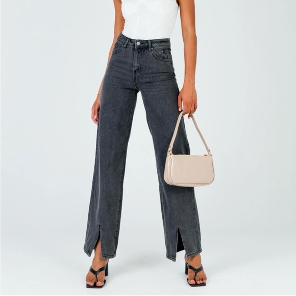 Princess Polly Denim - Princess Polly Charcoal Flare Jeans